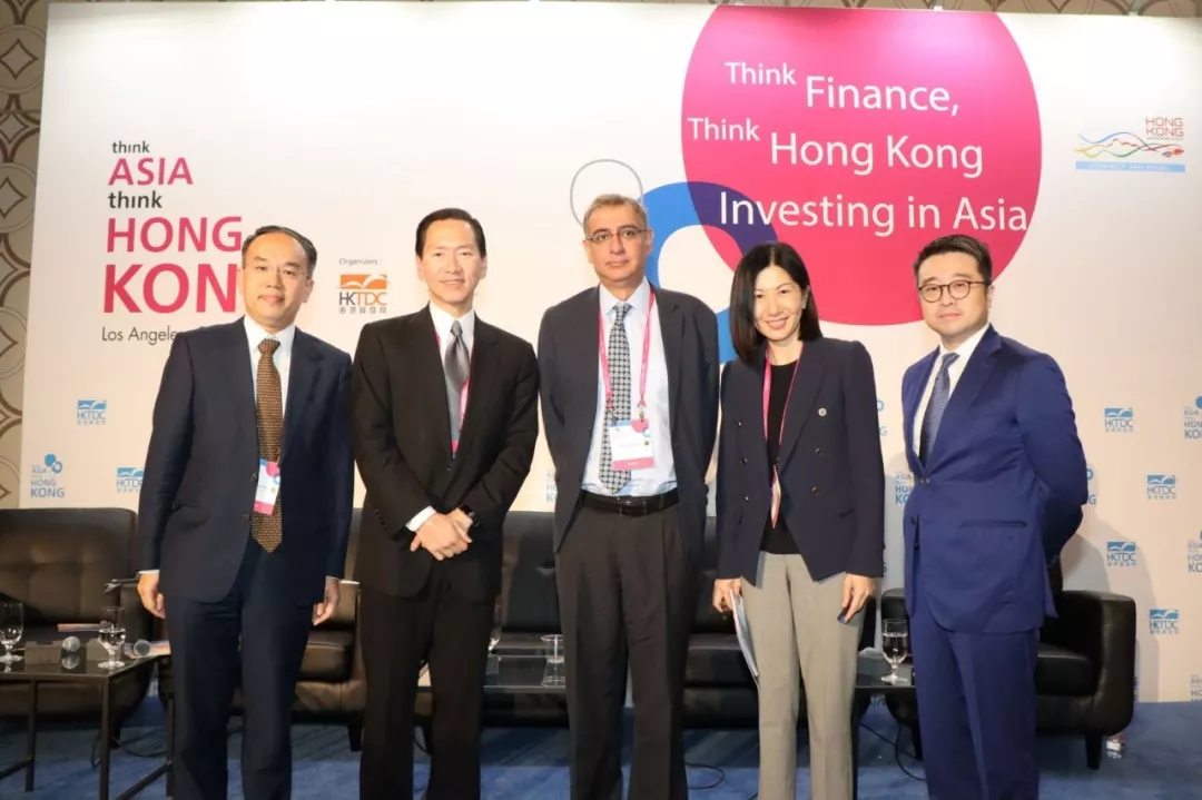 Calvin Choi, together with Bernard Charnwut Chan, Romnesh Lamba, Bonnie Chan, Christopher Hui, attended 「Think Asia, Think Hong Kong」hosted by HKTDC in Los Angeles to discuss developments and trends in Hong Kong financial markets.