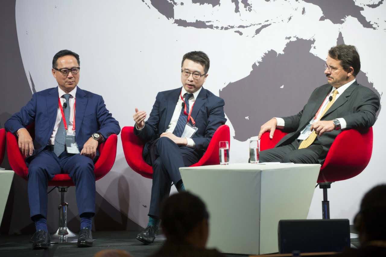 Calvin Choi delivers speech about the One Belt One Road Initiative at the UBS Global Family Office Summit